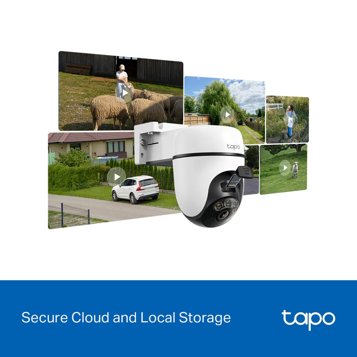TP-Link Tapo C630 KIT 3K 5MP Solar-Powered Pan & Tilt Outdoor Security Camera with AI Tracking and 6700mAh Battery - White | TAPO C630 KIT