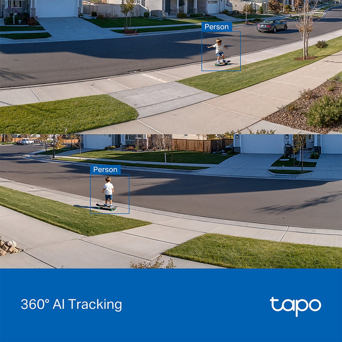 TP-Link Tapo C630 KIT 3K 5MP Solar-Powered Pan & Tilt Outdoor Security Camera with AI Tracking and 6700mAh Battery - White | TAPO C630 KIT