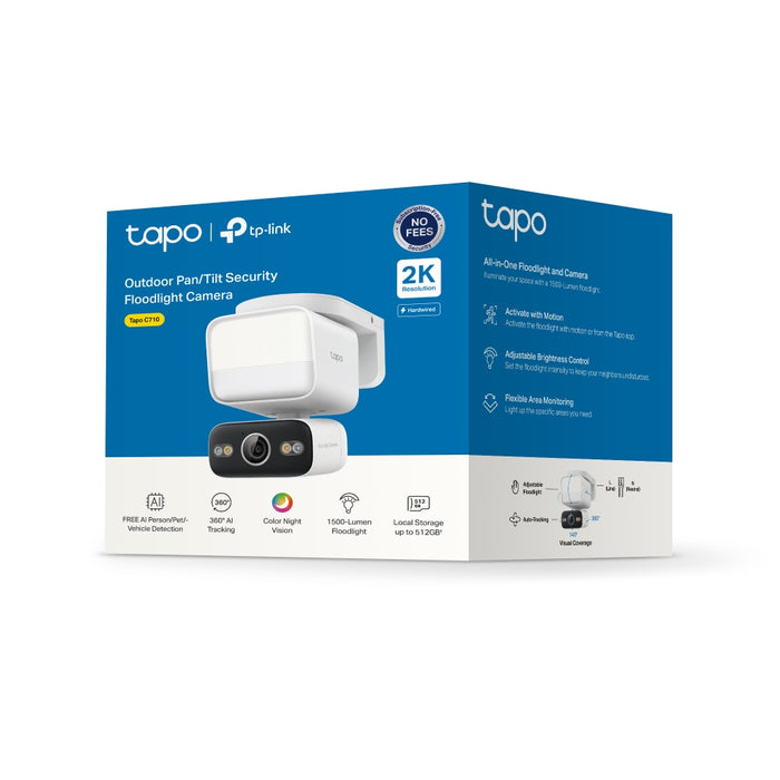 TP-Link Tapo C710 2K Outdoor Pan/Tilt Floodlight Security Camera 1500 Lumens | TAPO C710