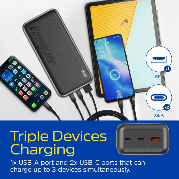 30K 22.5W Fast Charging Ultra High-Capacity Power Bank | BUE30055PQ