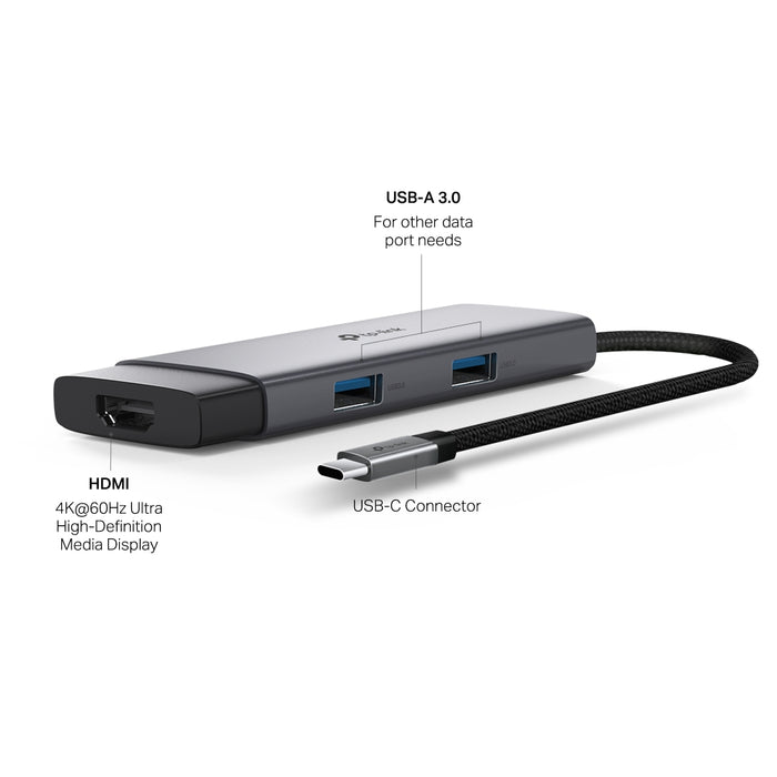 TP-Link UH5020C 5-in-1 USB-C Hub with 4K 60Hz HDMI and 100W Power Delivery | UH5020C