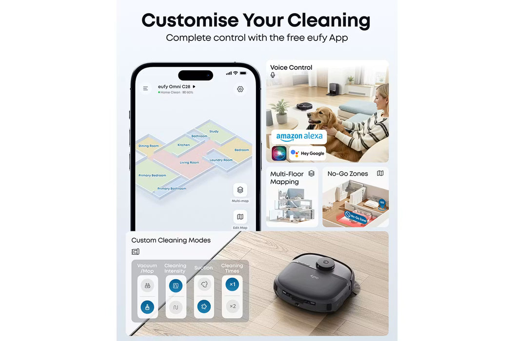 Eufy Robot Vacuum C28A Omni with Accessory Kit | T211AV10