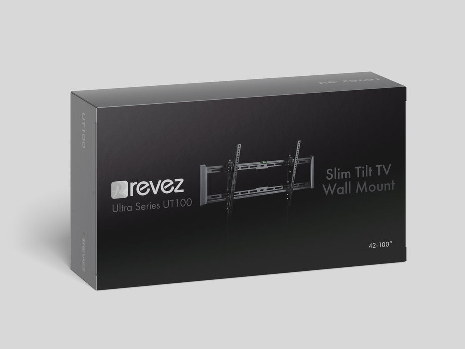 Revez Slim Ultra Tilt TV Bracket for 42" to 100" TVs Up To 75kg || UT100