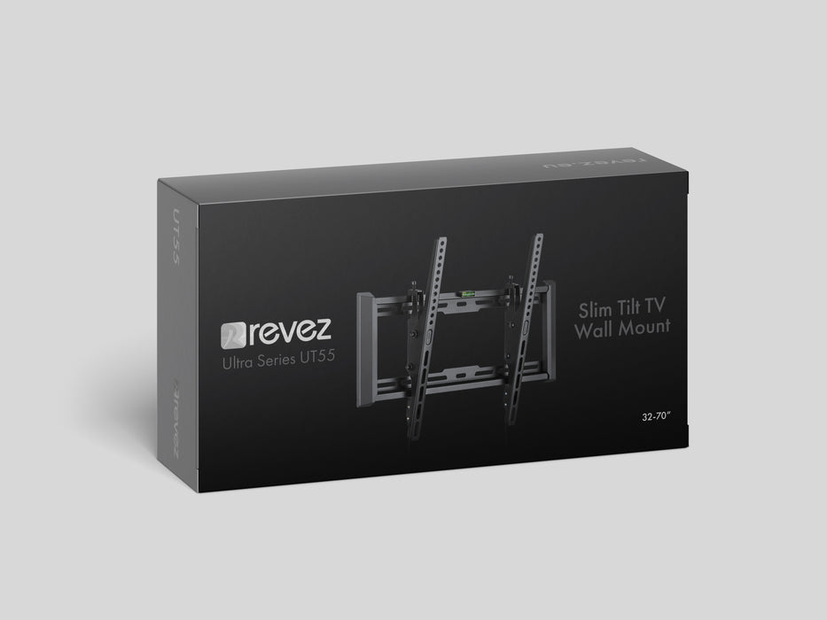 Revez Ultra Slim Tilt TV Bracket for 32-70" TVs up to 75kg | UT55
