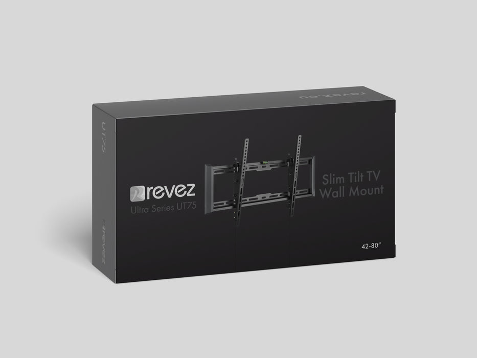 Revez Slim Fixed Ultra Tilt TV Bracket for 42-80" TVs up to 75kg | UT75