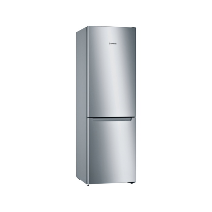 Bosch Series 2, freestanding fridge-freezer with freezer at bottom, 176 x 60 cm - Stainless steel look | BSH KGN33NLEAG