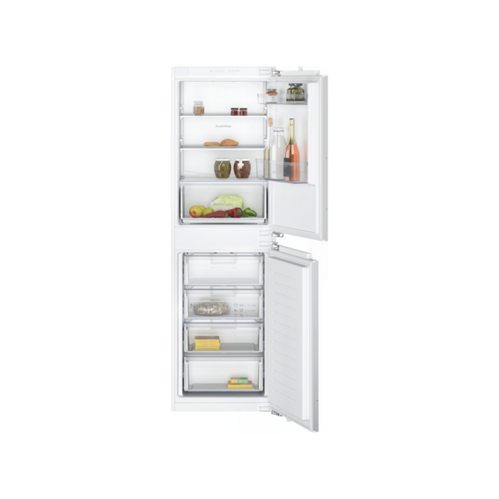 Neff N 30, built-in fridge-freezer with freezer at bottom, 177.2 x 54.1 cm, flat hinge | BSH KI7851FE0G