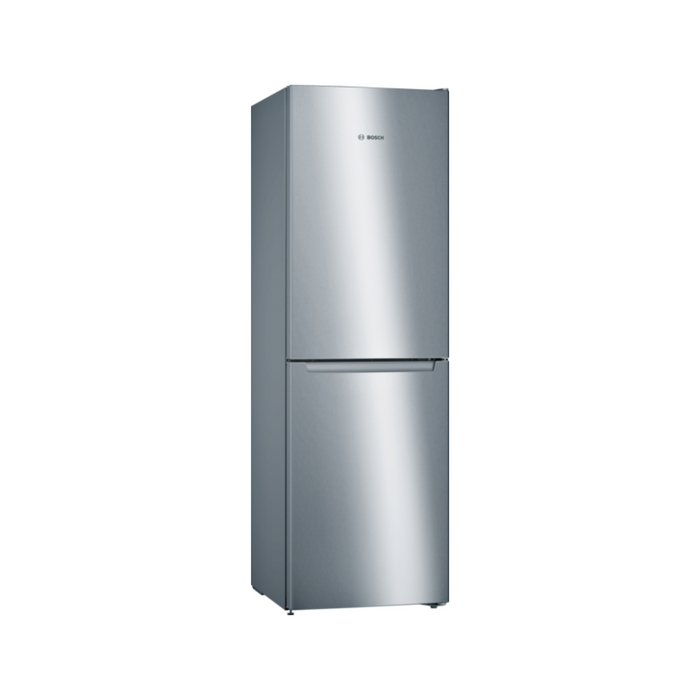 Bosch Series 2, free-standing fridge-freezer with freezer at bottom, 186 x 60 cm - Stainless steel look | BSH KGN34NLEAG