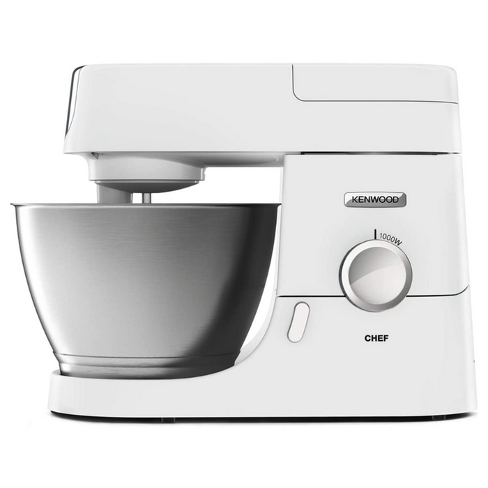Kenwood Chef Stand Mixer - Stylish food mixer in white with K-beater, dough hook, whisk and 4.6L bowl, 1000W [Energy Class A] || KVC3100W