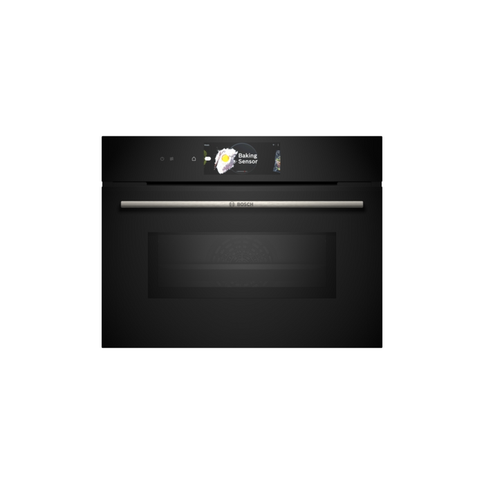 Bosch Series 8, Built-in compact oven with microwave function, 60 x 45 cm - Black | BSH CMG778NB1