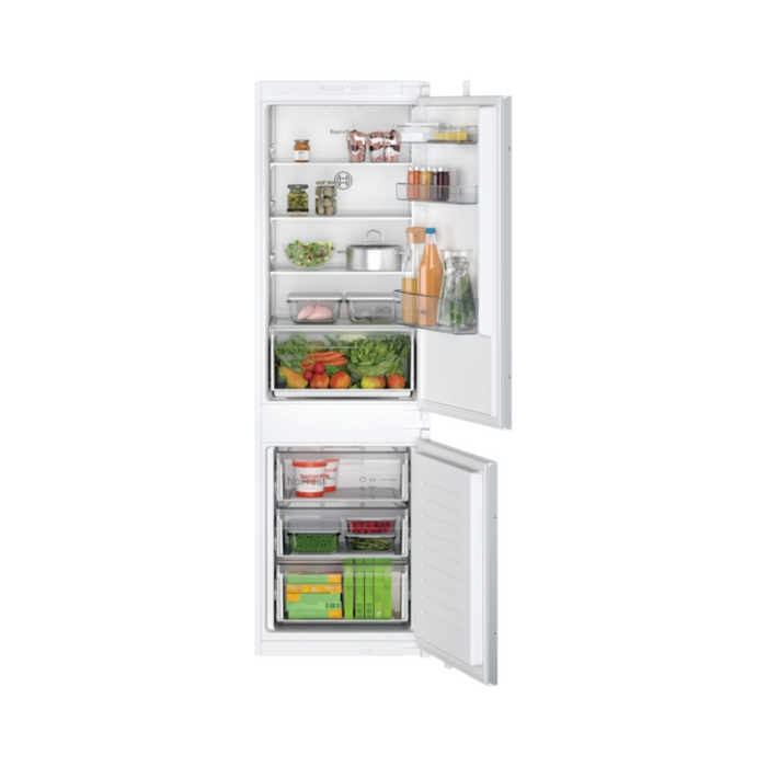 Bosch Series 2, built-in fridge-freezer with freezer at bottom, 177.2 x 54.1 cm, sliding hinge | BSH KIN86NSE0G