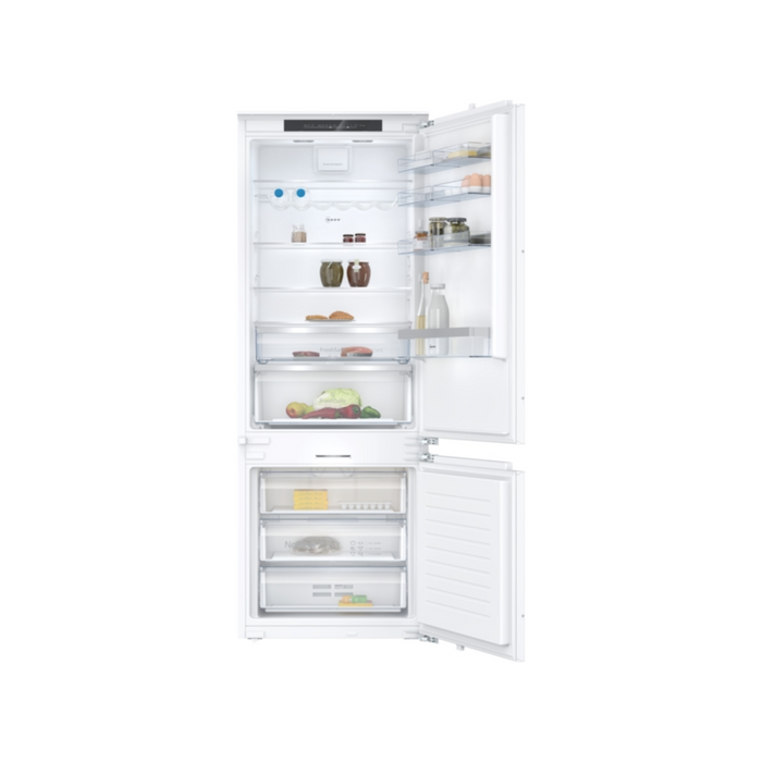 Neff N 70, built-in fridge-freezer with freezer at bottom, 193.5 x 70.8 cm, soft close flat hinge | BSH KB7966DD0