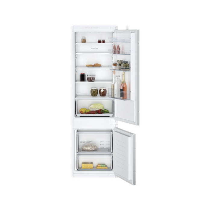 Neff N 30, built-in fridge-freezer with freezer at bottom, 177.2 x 54.1 cm, sliding hinge | BSH KI5871SE0G