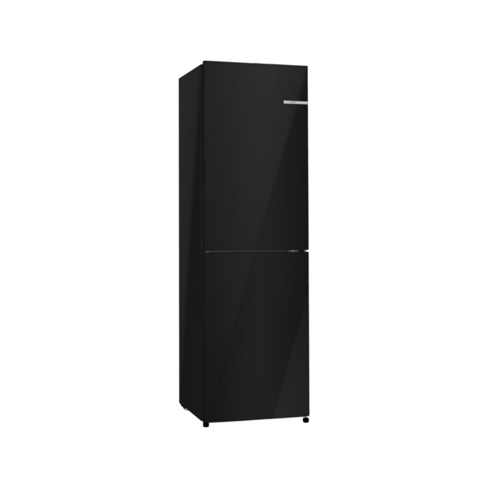 Bosch Series 2, free-standing fridge-freezer with freezer at bottom, 182.4 x 55 cm - Black | BSH KGN27NBEAG