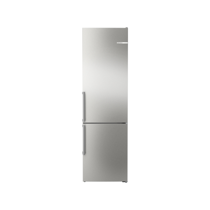 Bosch Series 6, freestanding fridge-freezer with freezer at bottom, 203 x 60 cm - Stainless steel (with anti-fingerprint) | BSH KGN39AIAT