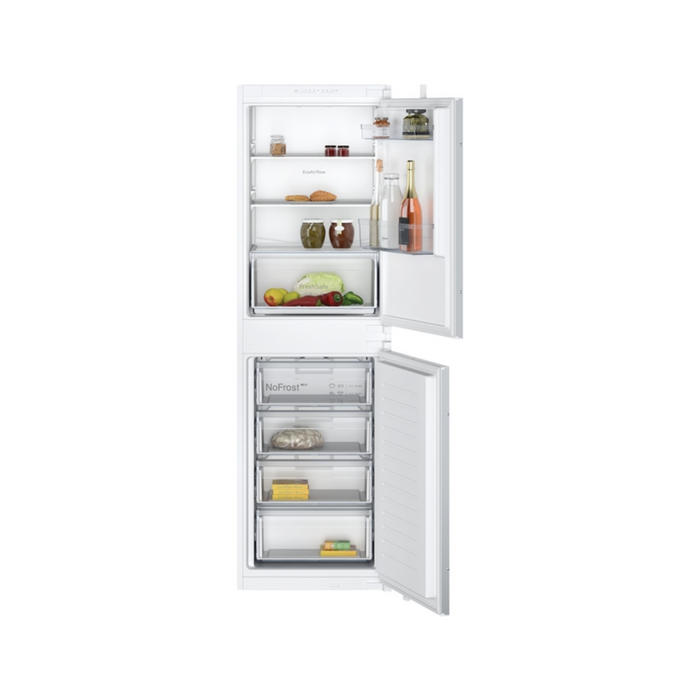Neff N 30, built-in fridge-freezer with freezer at bottom, 177.2 x 54.1 cm, sliding hinge | BSH KI7851SE0G