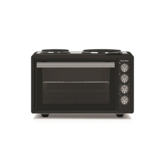 Powerpoint Mini Oven with Hot Plates - Black | P22MSHPB-2