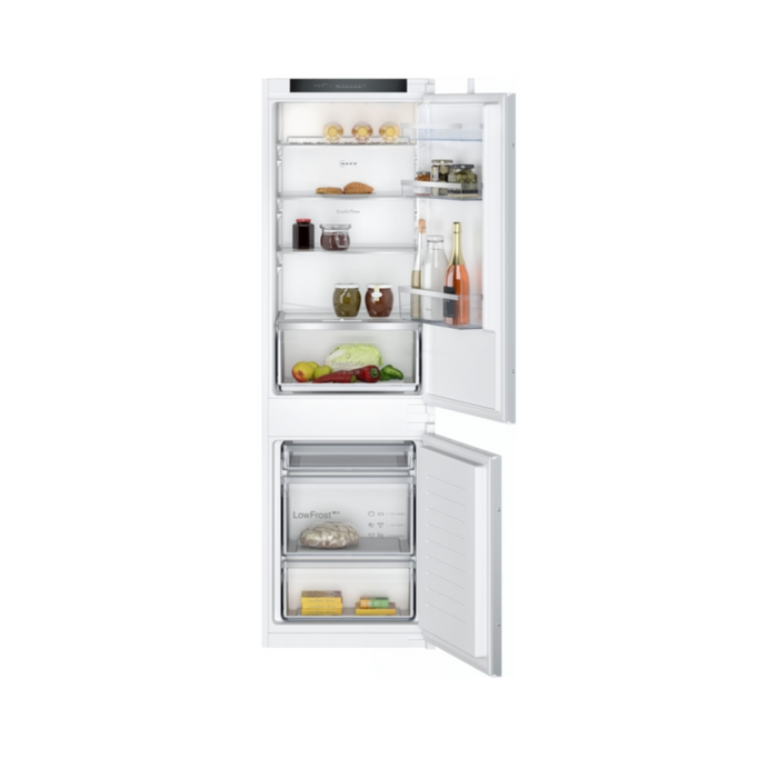 Neff N 50, built-in fridge-freezer with freezer at bottom, 177.2 x 54.1 cm, sliding hinge | BSH KI5862SE0G