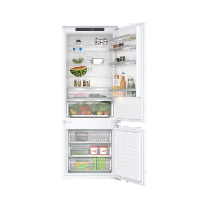 Bosch Series 4, built-in fridge-freezer with freezer at bottom, 193.5 x 70.8 cm, flat hinge | BSH KBN96VFE0G
