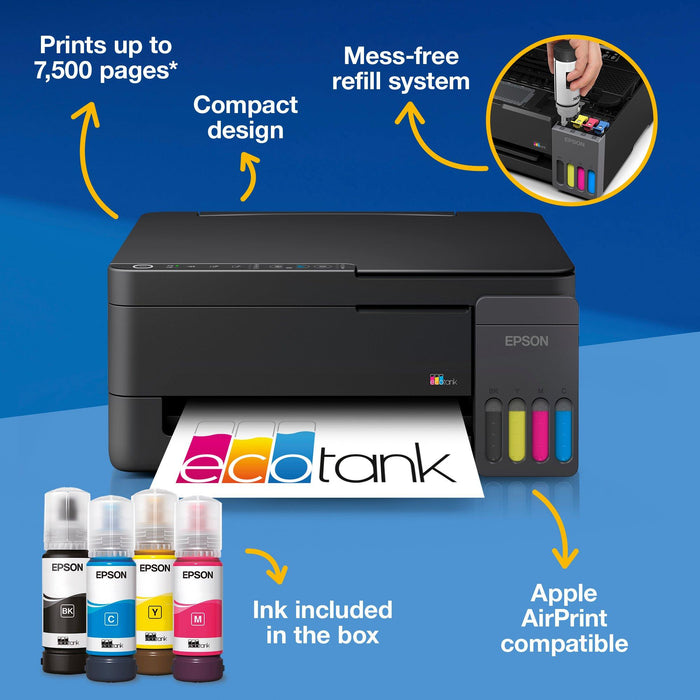 Epson EcoTank ET-2910 A4 Multifunction Wi-Fi Ink Tank Printer | C11CL62401