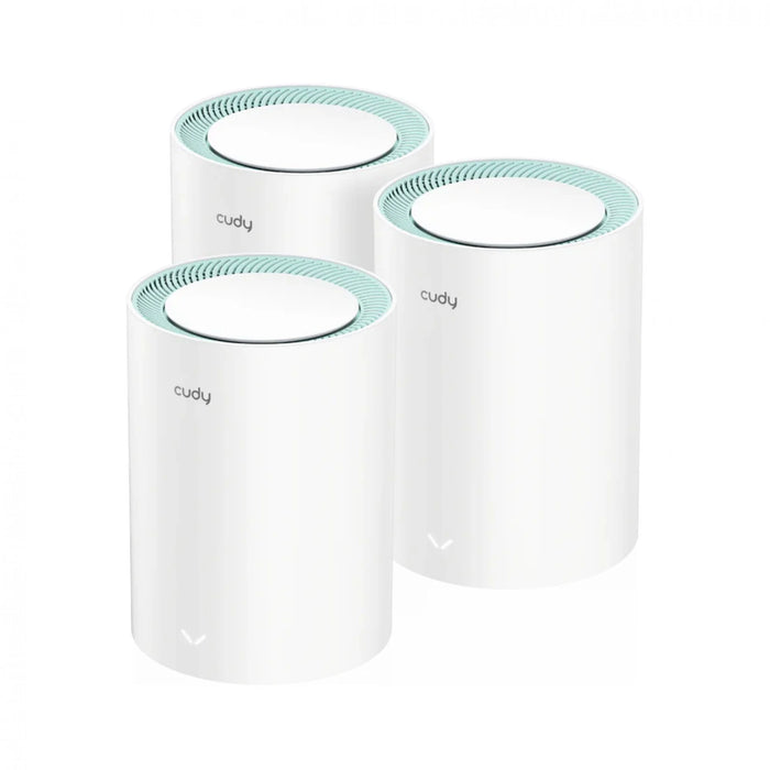 Cudy M1300 AC1200 Dual Band Whole-Home Mesh Wi-Fi System with Gigabit Ports - 3 Pack, White | M1300(3-PACK)
