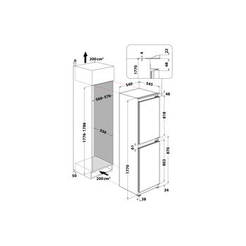 WHIRLPOOL Built In Fridge Freezer | ART45502