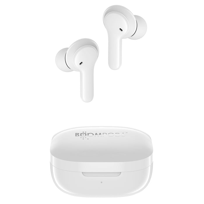 Boompods Bassline Compact Wireless Earbuds - White | BCOWHT