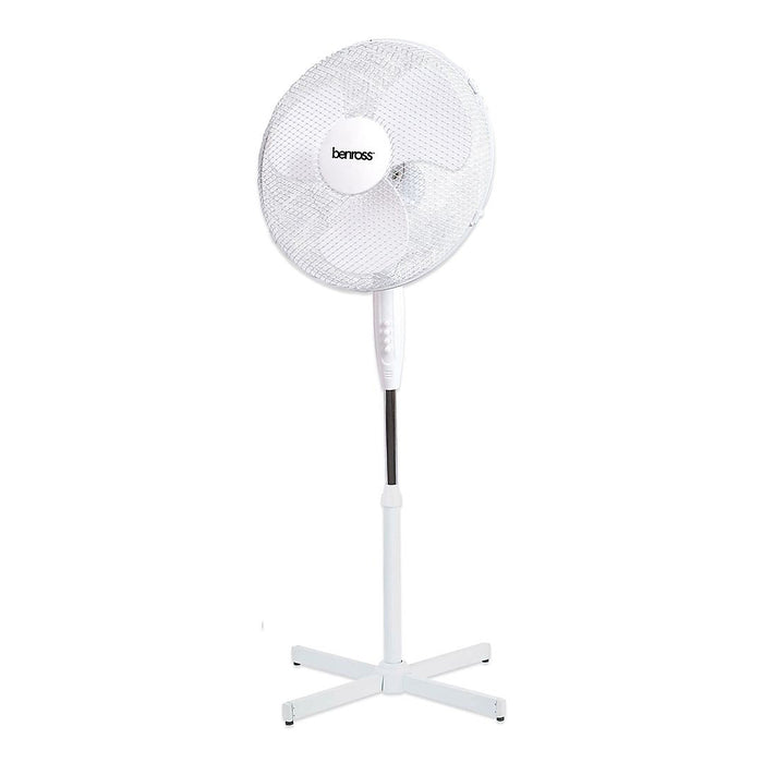 BENROSS Fan Benross 16" Oscillating Pedestal Fan - White | 43930 IRWINS MEGASTORE