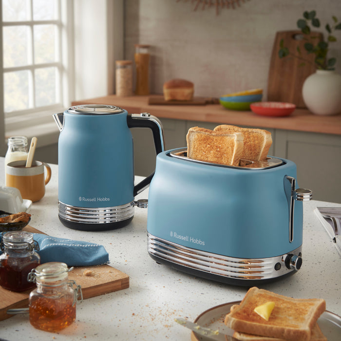 Russell Hobbs Hanley 2 Slice Toaster - Retro Blue | 28651
