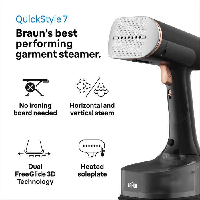 Braun QuickStyle 7 Garment Steamer - Black & Copper | GS7077BK