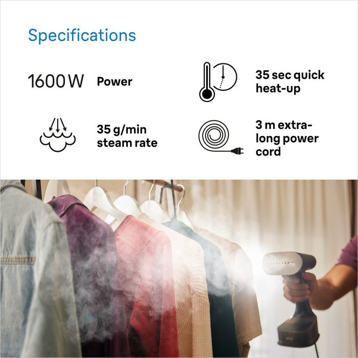 Braun QuickStyle 7 Garment Steamer - Black & Copper | GS7077BK