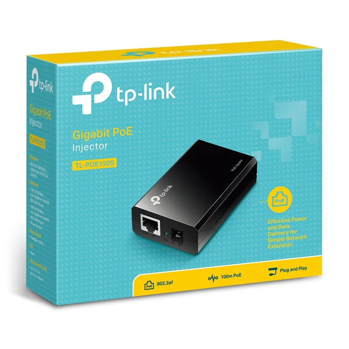 TP-Link Gigabit PoE Injector 802.3af 15.4W - Black | TLPOE150S