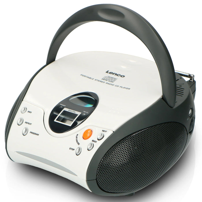 LENCO Portable Stereo FM radio with CD player - White | SCD-24 W