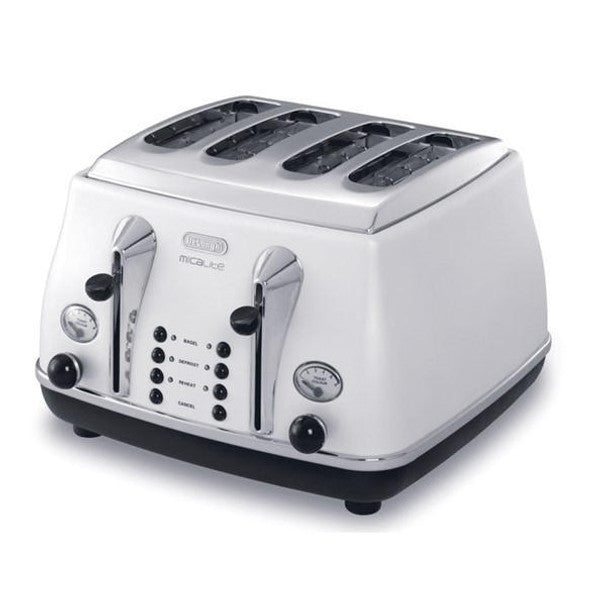 Delonghi Icona Micalite 4 Slice Toaster - White | TTT CTOM4003W