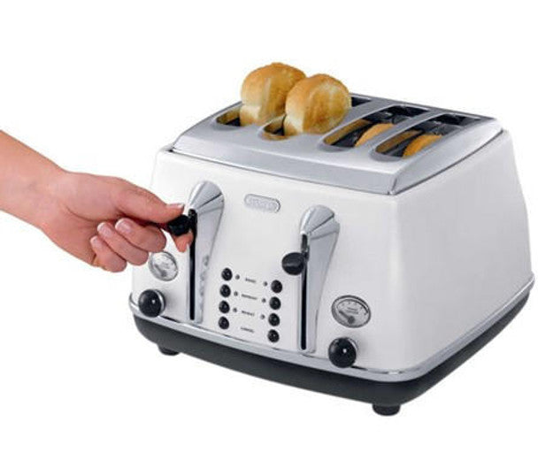 Delonghi Icona Micalite 4 Slice Toaster - White | TTT CTOM4003W