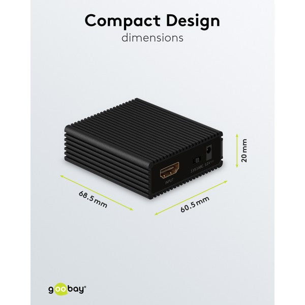 Goobay HDMI Audio Extractor 4K @ 60Hz with Optical TOSLINK and 3.5mm Stereo Output | 58477