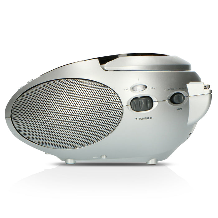 Lenco SCD-24 Portable Stereo FM Radio With CD Player - Black/Silver | SCD24B