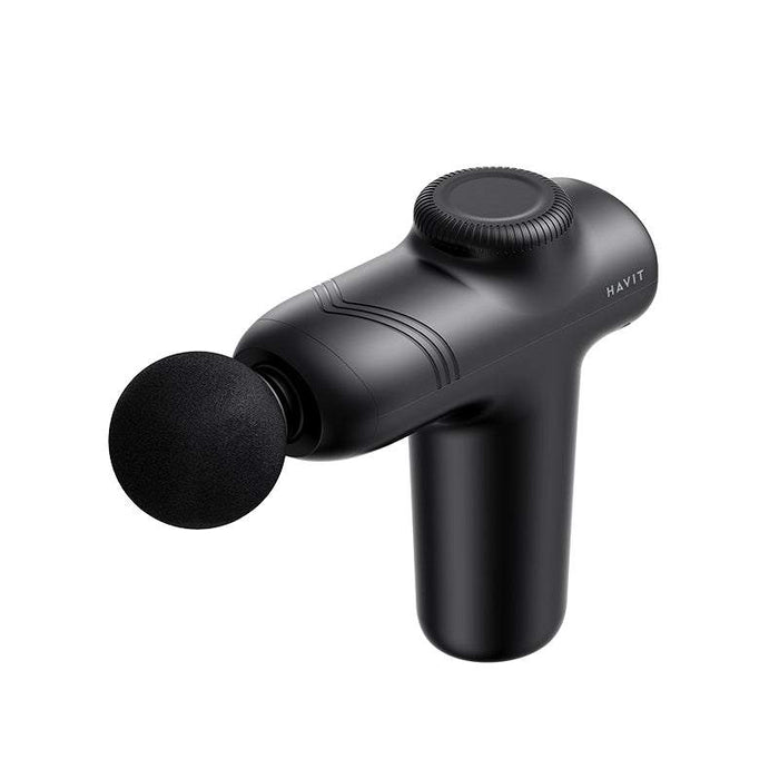 HAVIT MG1508 Mini Deep Tissue Massage Gun with 5 Speeds, 4 Heads and 3000RPM Motor - Black | HVMG-MG1508-BK