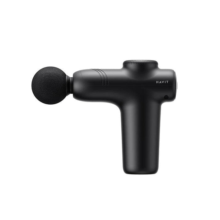 HAVIT MG1508 Mini Deep Tissue Massage Gun with 5 Speeds, 4 Heads and 3000RPM Motor - Black | HVMG-MG1508-BK