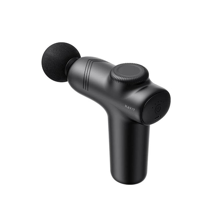 HAVIT MG1508 Mini Deep Tissue Massage Gun with 5 Speeds, 4 Heads and 3000RPM Motor - Black | HVMG-MG1508-BK