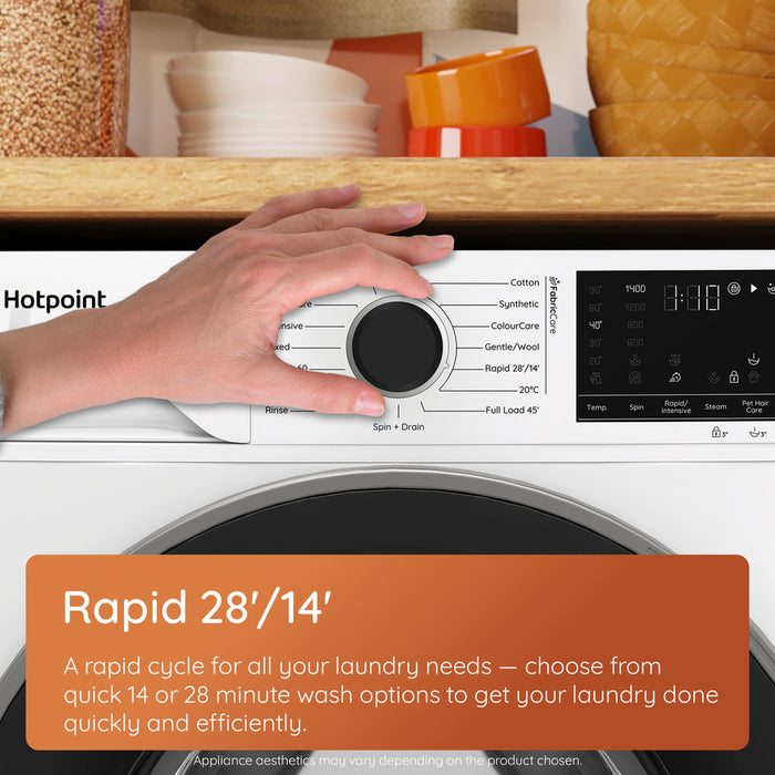 HOTPOINT Fabric Care Washer 12KG 1400RPM Inverter Washing Machine | HBCA123CAREUK