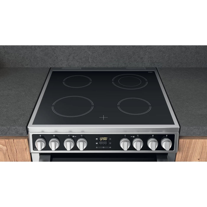 Hotpoint 60CM Electric Freestanding Double Cooker - Inox | HDM67V8D2CX/UK