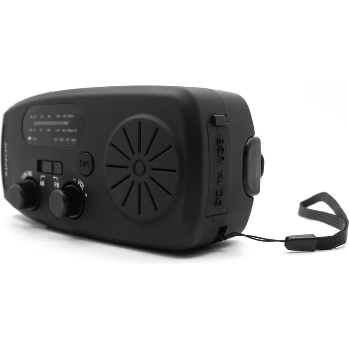 SInoX SX Radio Solo Dynamo Emergency FM/AM/SW Radio with Solar, Hand Crank, LED Torch and 2000mAh Power Bank | 056526