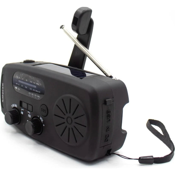 SInoX SX Radio Solo Dynamo Emergency FM/AM/SW Radio with Solar, Hand Crank, LED Torch and 2000mAh Power Bank | 056526