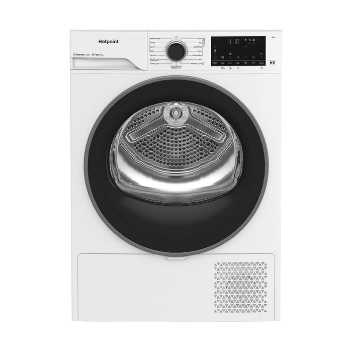 Hotpoint 9kg HeatPump Tumble Dryer With PetHairCare - White | HHDW90WWIRE