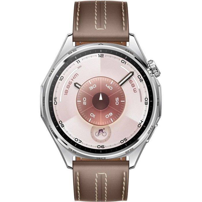 Huawei Watch GT 6 46mm Smartwatch - Stainless Steel/Brown Strap | 55020FTW