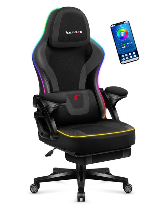 *OPEN BOX* Huzaro Force 4.6 Black Mesh RGB Smart Gaming Chair | FORCE 4.6 BL