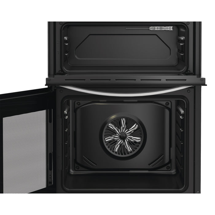 Indesit 60cm Electric freestanding Double Cooker with Ceramic Hob - Black | IDE6VMB