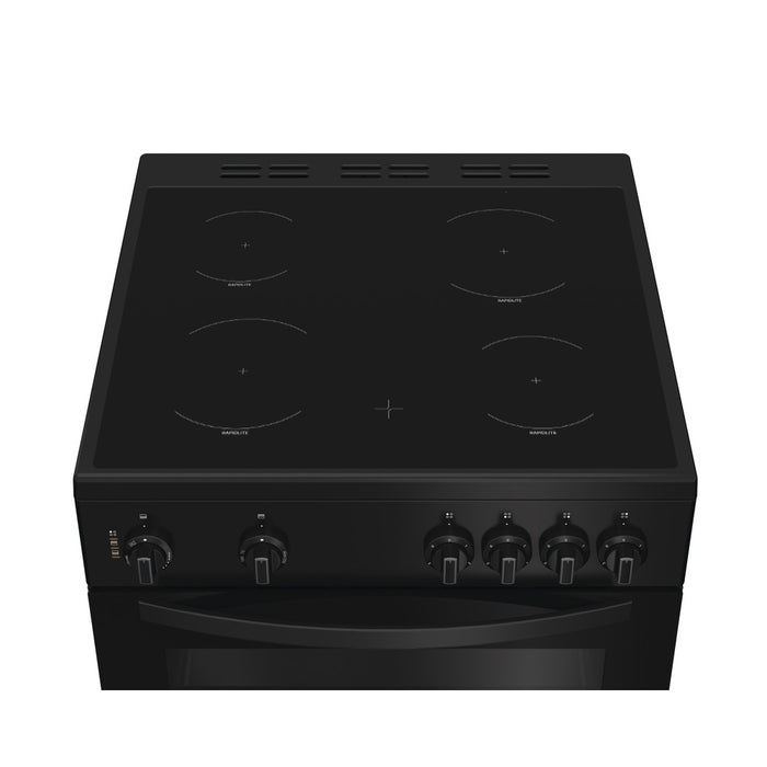 Indesit 60cm Electric freestanding Double Cooker with Ceramic Hob - Black | IDE6VMB