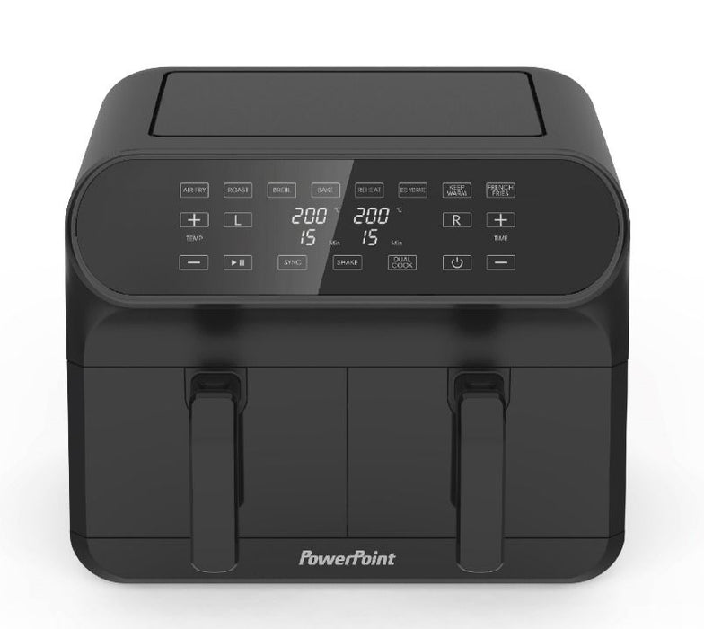 Powerpoint 8L 1700W Two Drawer Air Fryer - Black | P8382BL